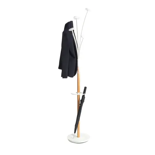 Kledingrek festival wit hout 5 haken