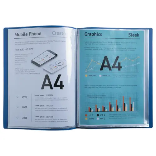Documentenmap PP gerecycled semi-rigide BeeBlue 30 zakken