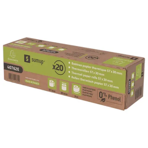 20 thermische rollen 57x30mm - 9m - SumUp - 55g/m2