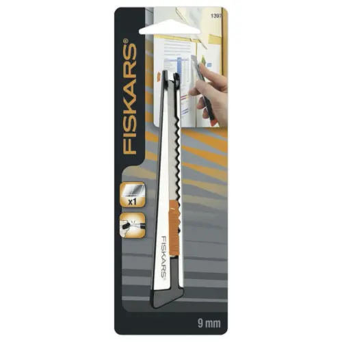 Cutter FISKARS Professioneel Plat 9mm - metaal kleur