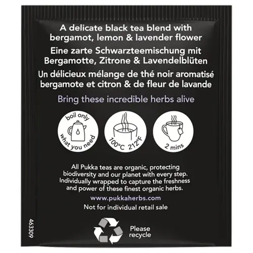 20 Pukka gorgeous Earl Grey biologische zwarte theezakjes