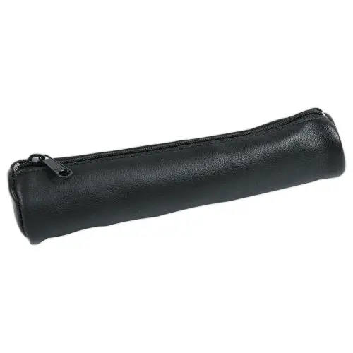 Ronde leren etui van geitenleer