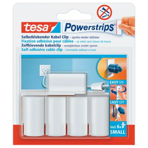 5 bevestigingen voor kabels + 6 mini powerstrips 