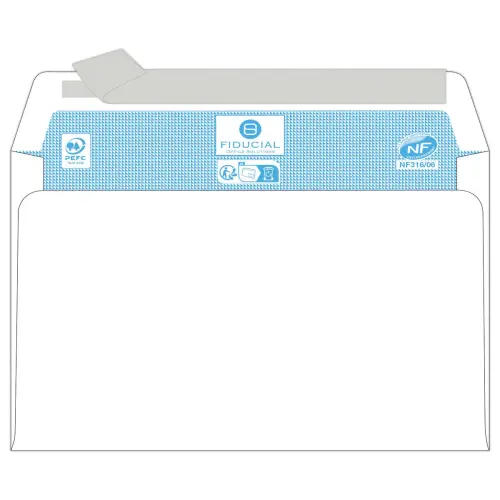 500 witte enveloppen 114x162 80 gr siliconen Fiducial