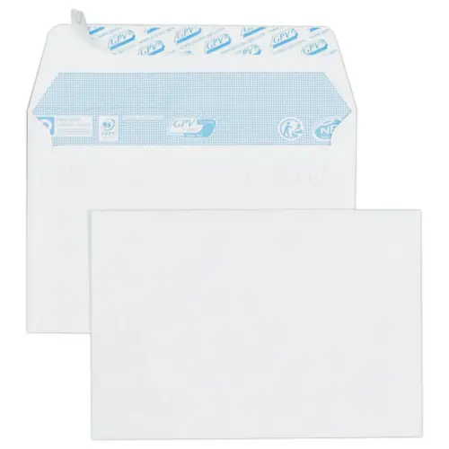 50 witte enveloppen C6 114x162 80 g siliconen band