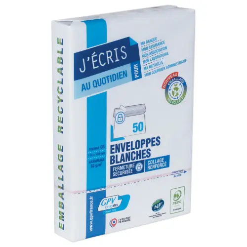 50 witte enveloppen C6 114x162 80 g siliconen band