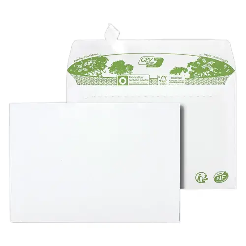 40 extra witte enveloppen 114x162 mm 100% gerecycled 80g siliconen strip