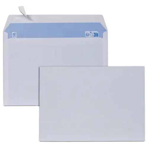 500  witte enveloppen 162x229 mm 80g siliconen band 