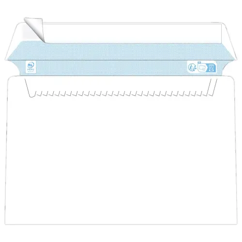 500  witte enveloppen 162x229 mm ven 45x100 80g siliconenband 
