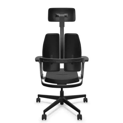 Ergonomische synchrone DUO BACK stoel zwart gemonteerd