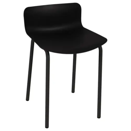 Tabouret POPP met lage rugleuning zwart H60