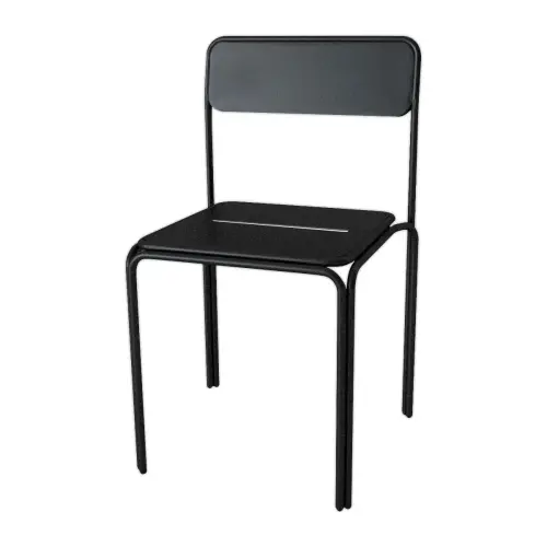 2 Zwarte metalen BISTRO stoelen voor binnen en buiten, gemonteerd