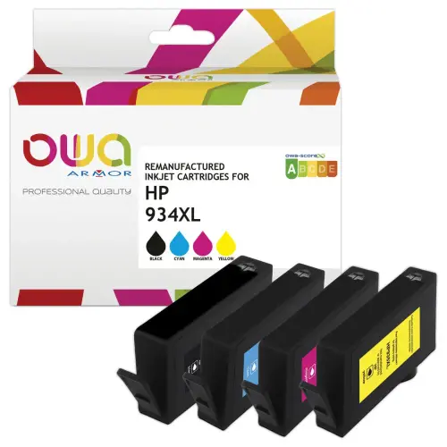 Pack cartridges zwart + 3 kleuren OWA K10306OW compatibel HP