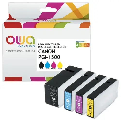 Pack cartridges zwart + 3 kleuren OWA K10404OW compatibel