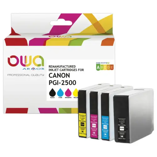 Pack cartridges zwart + 3 kleuren OWA K10405OW compatibel 