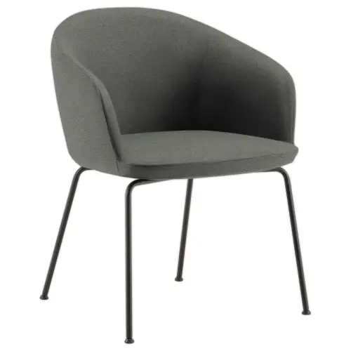 Fauteuil MILOS 4 poten metalen grijs 