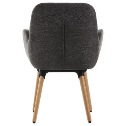 2 Stoelen Grijs stof 4 houten poten gelakt gemonteerd