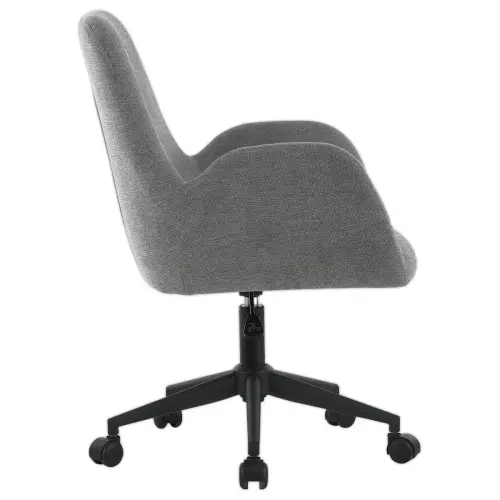 2  Stoelen Grijze stof met gemonteerde wielen 