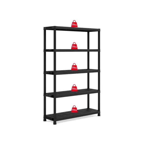 Plank L 120 cm met 5 planken zwart