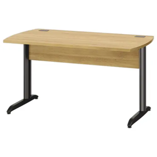 Bureau BREST 140 cm eiken van het bos antraciet metalen poten gemonteerd