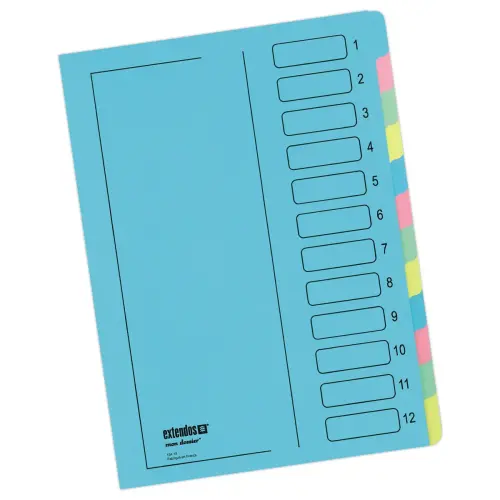 Niet-elastische sorter - versterkte uitrekrug - 12 compartimenten 