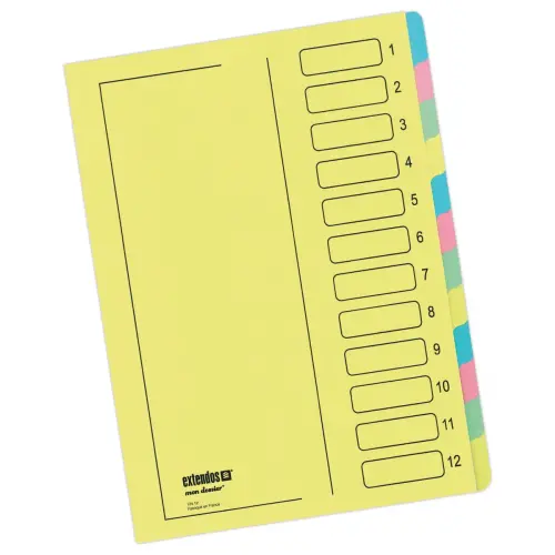 Niet-elastische sorter - versterkte uitrekrug - 12 compartimenten 