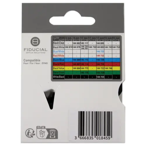 Ruban K7 voor labelprinter DYMO S0720780 6mm zwarte op witte afdruk