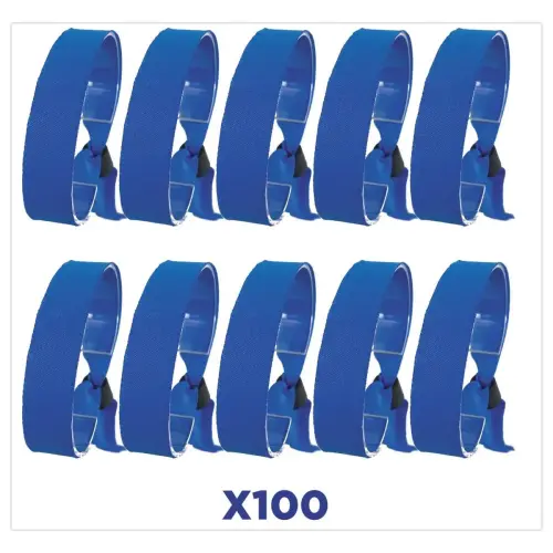 100 blauwe stoffen armbanden