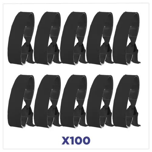 100 zwarte stoffen armbanden