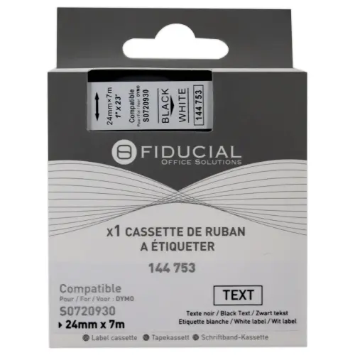 K7-tape voor DYMO labelmaker S0720930 24mm wit met zwarte afdruk 