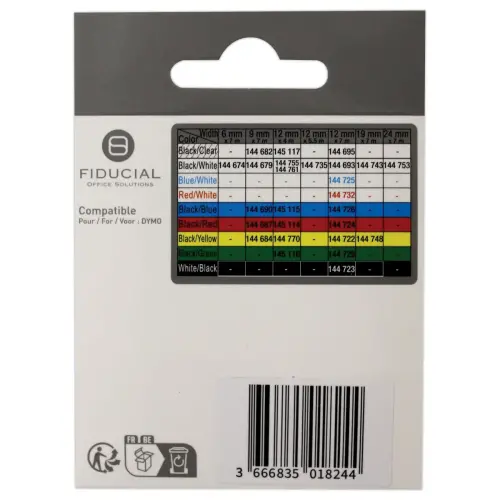 K7-ribbon voor DYMO-labelprinter S0721620 12mmx4 m geel met zwarte afdruk