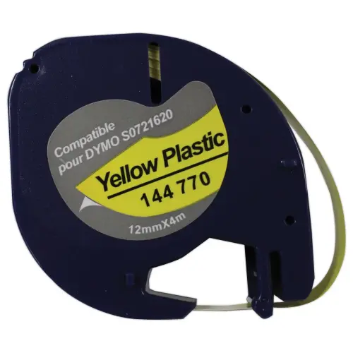 K7-ribbon voor DYMO-labelprinter S0721620 12mmx4 m geel met zwarte afdruk