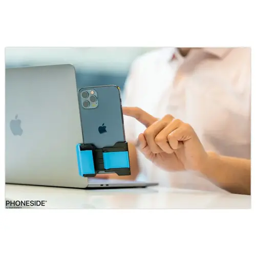 Phoneside One - smartphonehouder voor computerbeeldscherm Blauw 