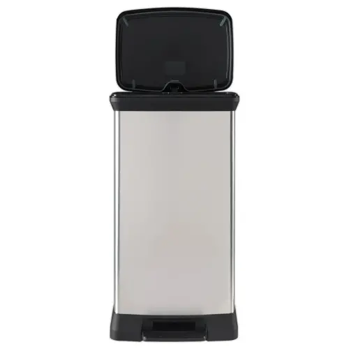 Rectangulaire duo afvalemmer 23l+23l met metalen decor