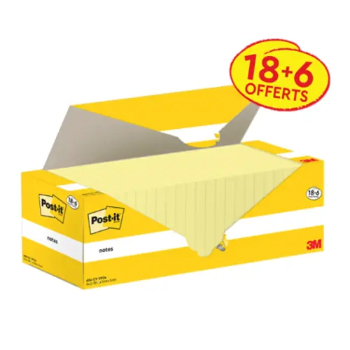 024 Herpositioneerbare memoblaadjes (18 blokken + 6 gratis) - 100 blaadjes - 76 x 76 mm - POST-IT 