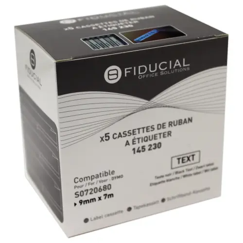 5  rolletjes linten D1 9mmx7m zwart/wit compatibel met DYMO S0720680 