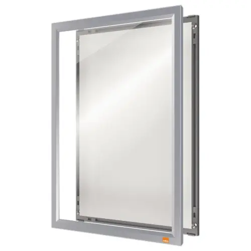 Klipbare A4 affichehouder Nobo print - zilver 