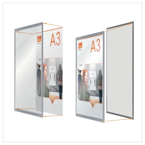Klem voor affiches A3 Nobo - zilver