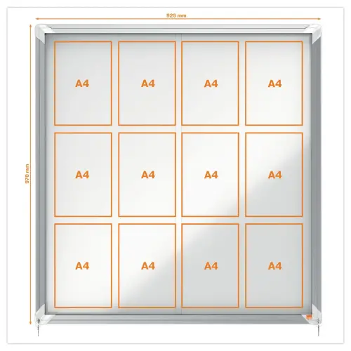 Premium Plus binnenvitrines - 12xA4- Nobo magn Wit