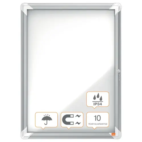 Buitenvitrine 4xA4 PREMIUM Plus Nobo magnetisch - Wit