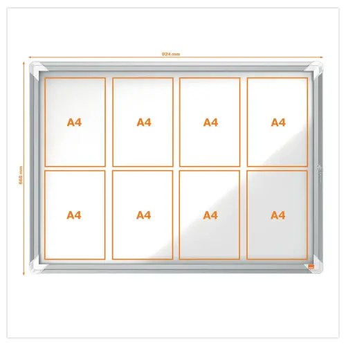 Magnetische vitrine voor binnen Nobo PREMIUM PLUS 8xA4