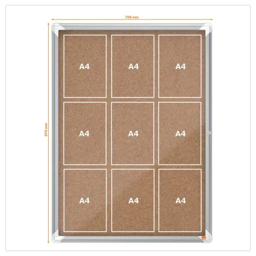 Magnetische vitrine voor binnen Nobo PREMIUM PLUS 9xA4 liège