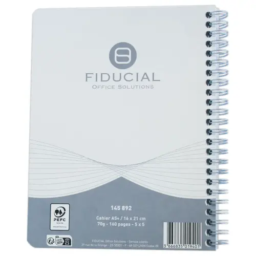 Spiraalschrift 70g - A5+ 5x5 - 160 pagina's - FIDUCIAL
