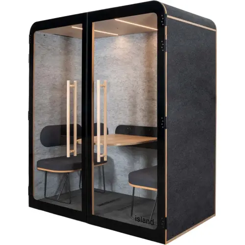 2-persoons akoestische cabine DUO bank - antraciet 