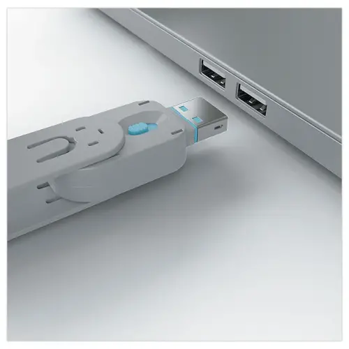 Sleutel voor USB Type A poortblokkering - met 4 sloten, Blauw