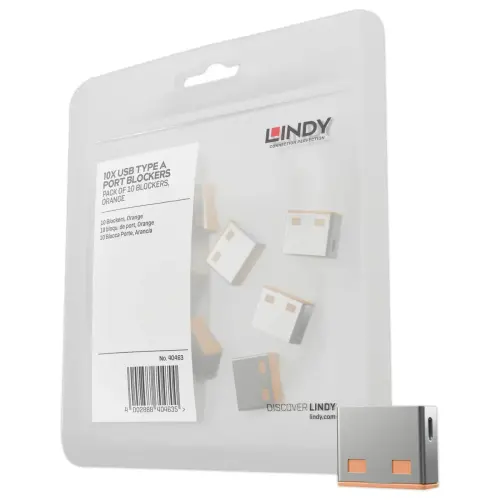 USB Type A-poortblokkeringen zonder sleutel - Oranje - LINDY