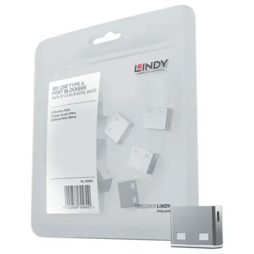USB Type A-poortblokkeerders zonder sleutel - Wit - LINDY 