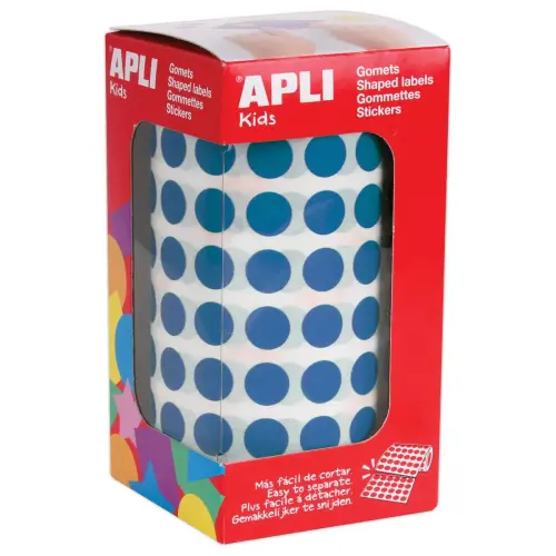 Rol van ronde gommetjes Ø 10,5 mm Blauw