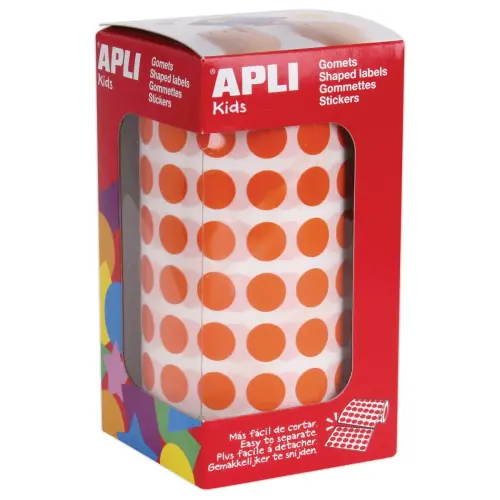 Rol van ronde stickerpasta Ø 10,5 mm oranje