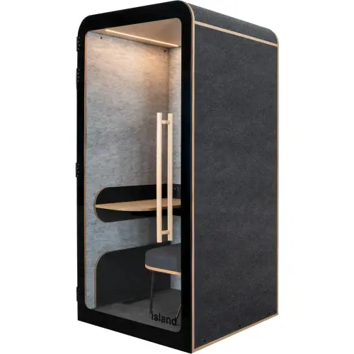 1-persoons akoestische cabine DESK bank - antraciet